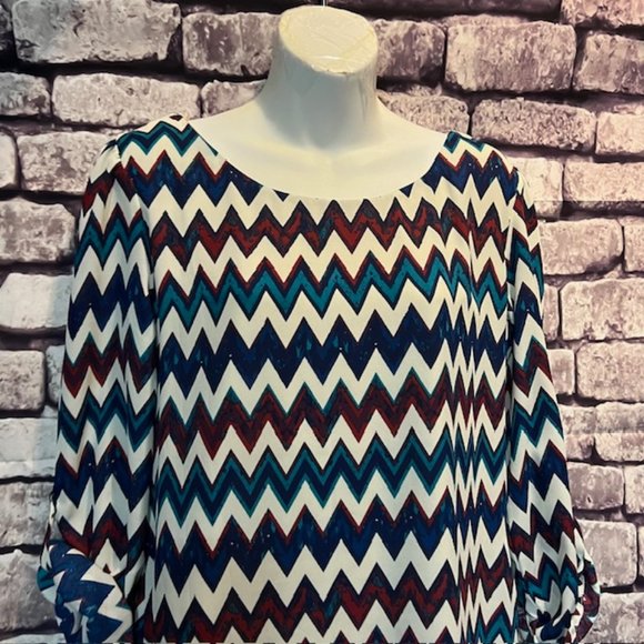 Speechless Multicolored Long Sleeve DressTunic Size M - Picture 2 of 9